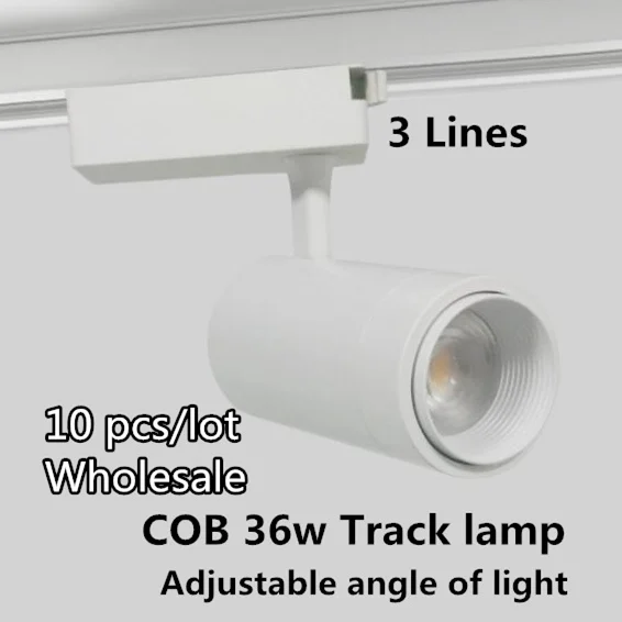 

36w Modern Zoom led track lights rail mounted cob spotlights black adjustable focus ceiling spot light spotlight 10ps/lot DHL