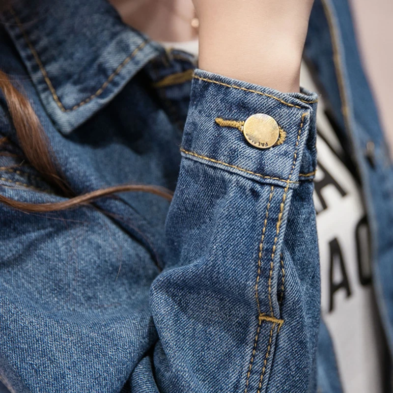 Brief Oversized Jeans Jacket Women Casual Solid Pockets Turn-down Collar Denim Jackets Autumn Vintage Loose Single Breasted Coat
Brief Oversized Jeans Jacket Women Casual Solid Pockets Turn-down Collar Denim Jackets Autumn Vintage Loose Single Breasted Coat