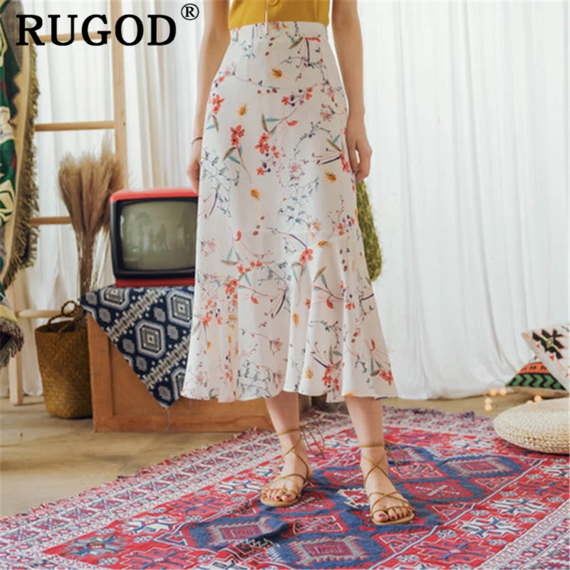 RUGOD Elegant floral printed pretty skirt women Fashion ruffles hight waist summer beach female long skirts faldas mujer moda
RUGOD Elegant floral printed pretty skirt women Fashion ruffles hight waist summer beach female long skirts faldas mujer moda