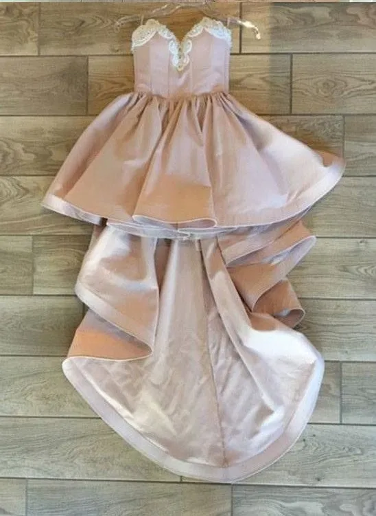 High Low Lace Pink Homecoming Dresses Sweetheart Short Prom Party Dresses Custom Made
High Low Lace Pink Homecoming Dresses Sweetheart Short Prom Party Dresses Custom Made