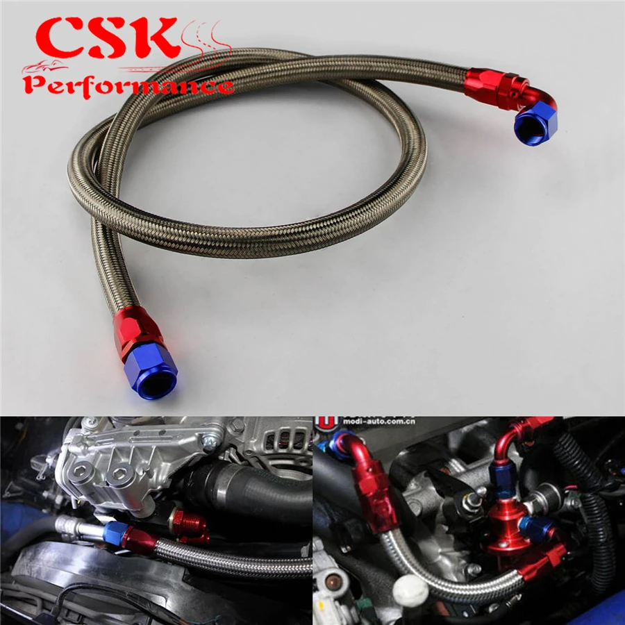 55" SS Stainless Steel 10An Braided Oil Fuel Gas Line Hose Kit w/ Adapter Black / Silver
55" SS Stainless Steel 10An Braided Oil Fuel Gas Line Hose Kit w/ Adapter Black / Silver