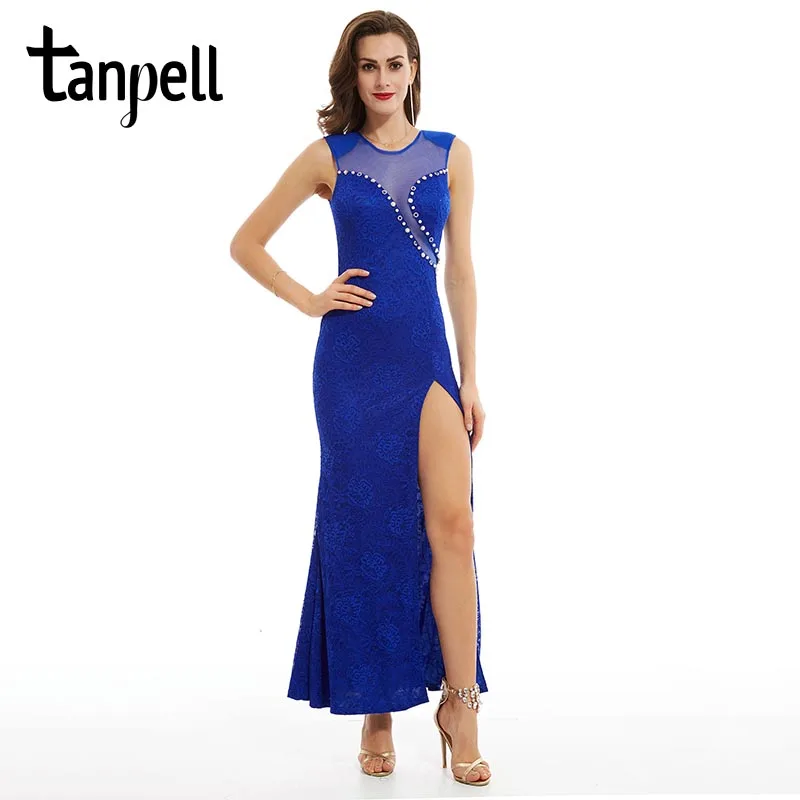 Tanpell split-front evening dress dark royal blue cap sleeves straight floor length dress cheap scoop beaded prom evening dress
Tanpell split-front evening dress dark royal blue cap sleeves straight floor length dress cheap scoop beaded prom evening dress