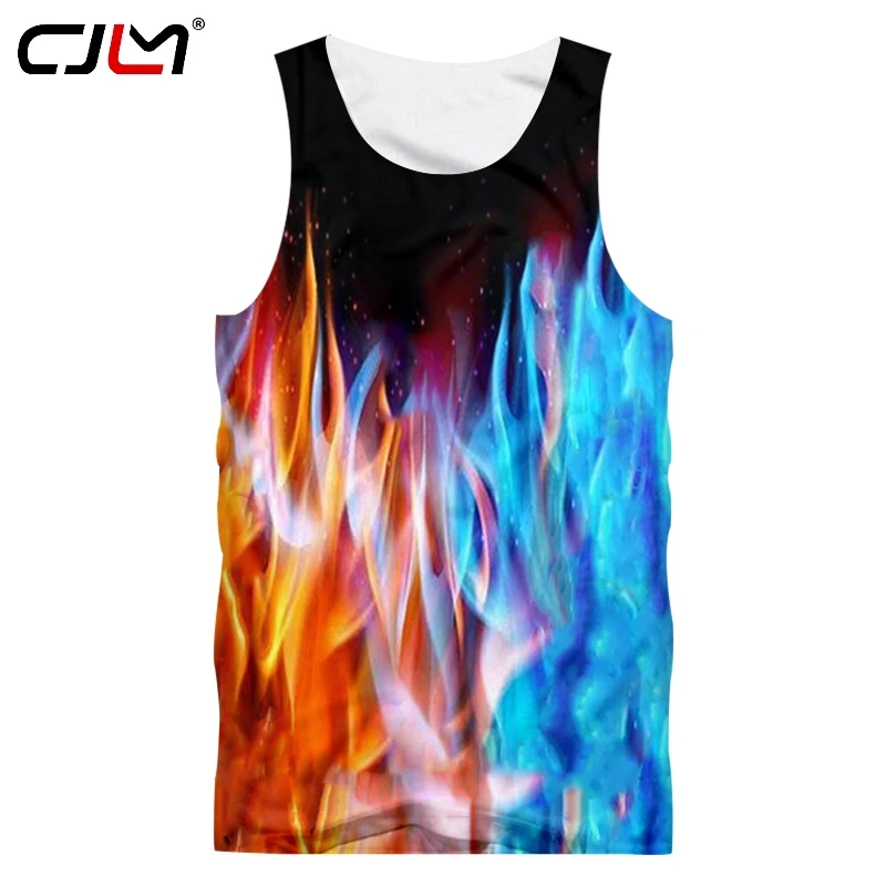 CJLM summer men's fashion fitness vest red and blue two-color flame 3D vest printing flame oversized men's vest
CJLM summer men's fashion fitness vest red and blue two-color flame 3D vest printing flame oversized men's vest