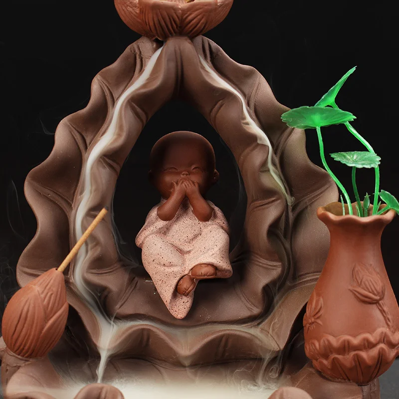 The Little Monk Small Buddha Censer Ceramic Backflow Incense Burner Holder For Home And Office And Tea House Decor +10pcs Cones
The Little Monk Small Buddha Censer Ceramic Backflow Incense Burner Holder For Home And Office And Tea House Decor +10pcs Cones