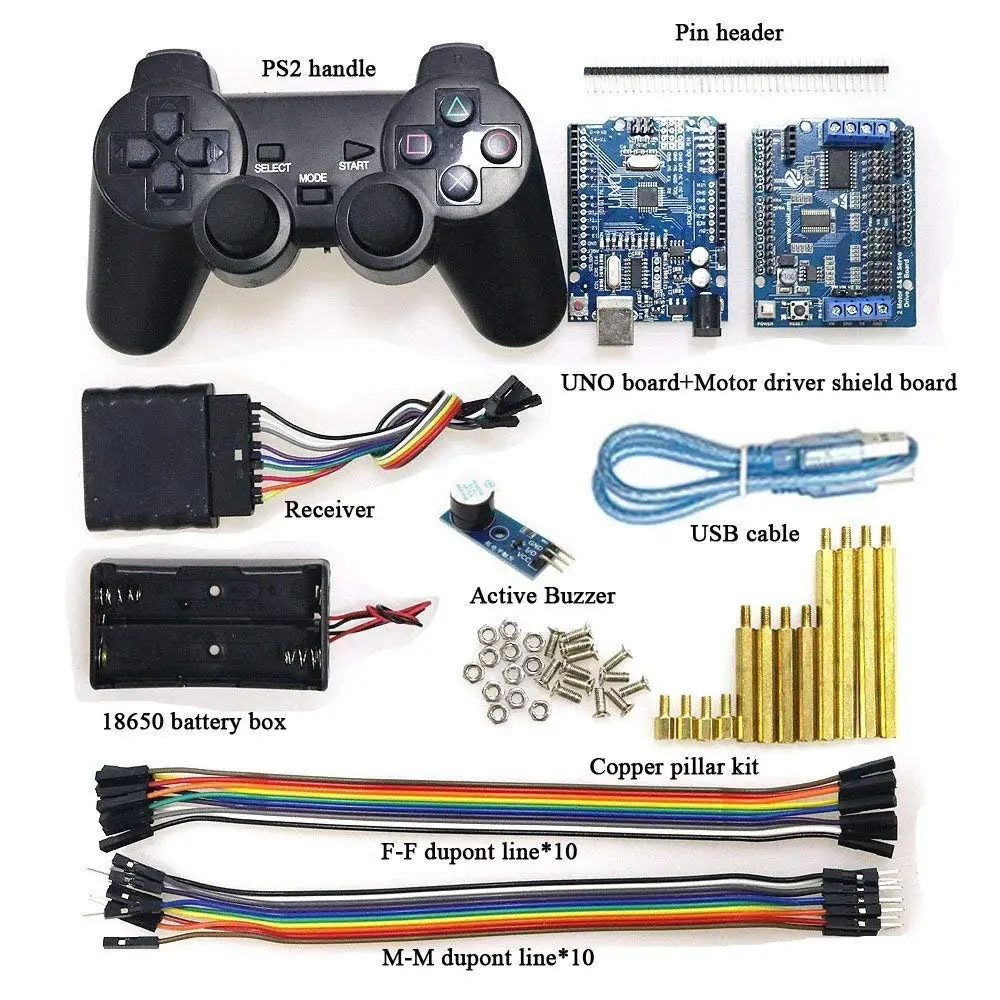Беспроводной комплект управления ручкой RC для arduino + щит привода двигателя + ручка для Arduino, робот танк, автомобиль, совместимый с PS2
Беспроводной комплект управления ручкой RC для arduino + щит привода двигателя + ручка для Arduino, робот танк, автомобиль, совместимый с PS2