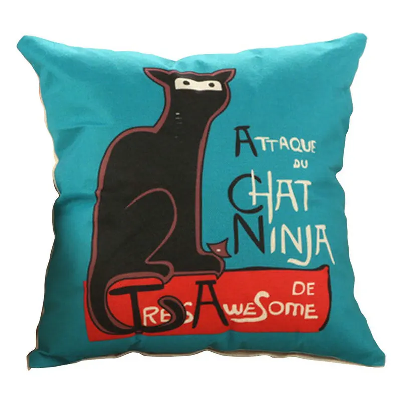 2016 новый милый чехол для подушки из льна и хлопка с рисунком кота|pillow case|cover pillow