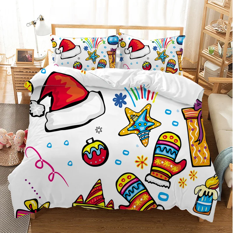 Fanaijia Blue Christmas bedding Set queen size Duvet Cover set with pillowcase Children new Year's gift duvet set Custom size
Fanaijia Blue Christmas bedding Set queen size Duvet Cover set with pillowcase Children new Year's gift duvet set Custom size