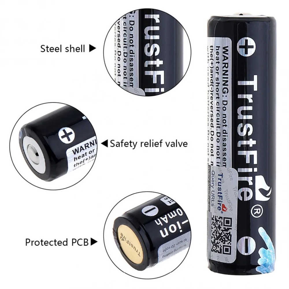 5pcs/lot High Capacity TrustFire Protected 18650 2600mAh 3.7V Lithium Battery Rechargeable Batteries with Safety Relief Valve
5pcs/lot High Capacity TrustFire Protected 18650 2600mAh 3.7V Lithium Battery Rechargeable Batteries with Safety Relief Valve