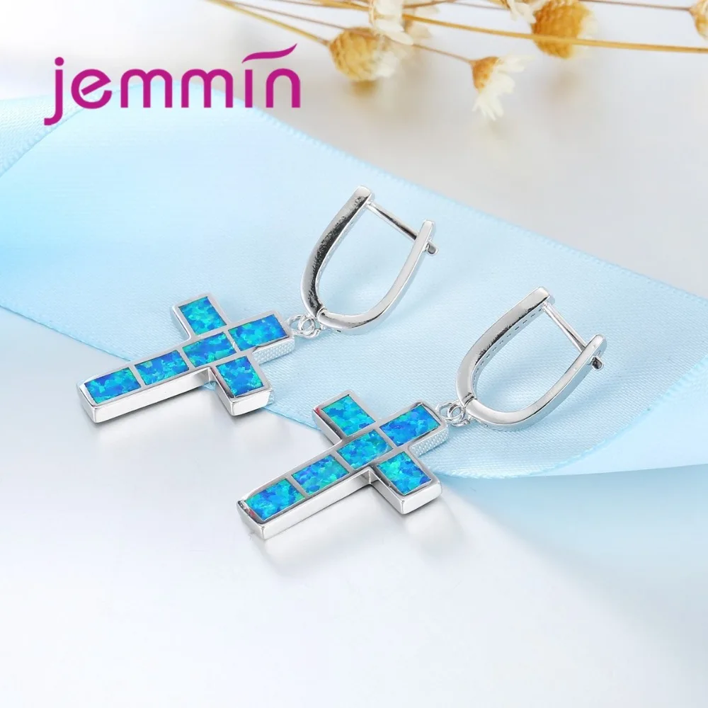 Vintage Fine 925 Sterling Silver Blue Fire Opal Cross Pendant Necklaces Earrings Jewelry Set For Women Wedding Accessory
Vintage Fine 925 Sterling Silver Blue Fire Opal Cross Pendant Necklaces Earrings Jewelry Set For Women Wedding Accessory