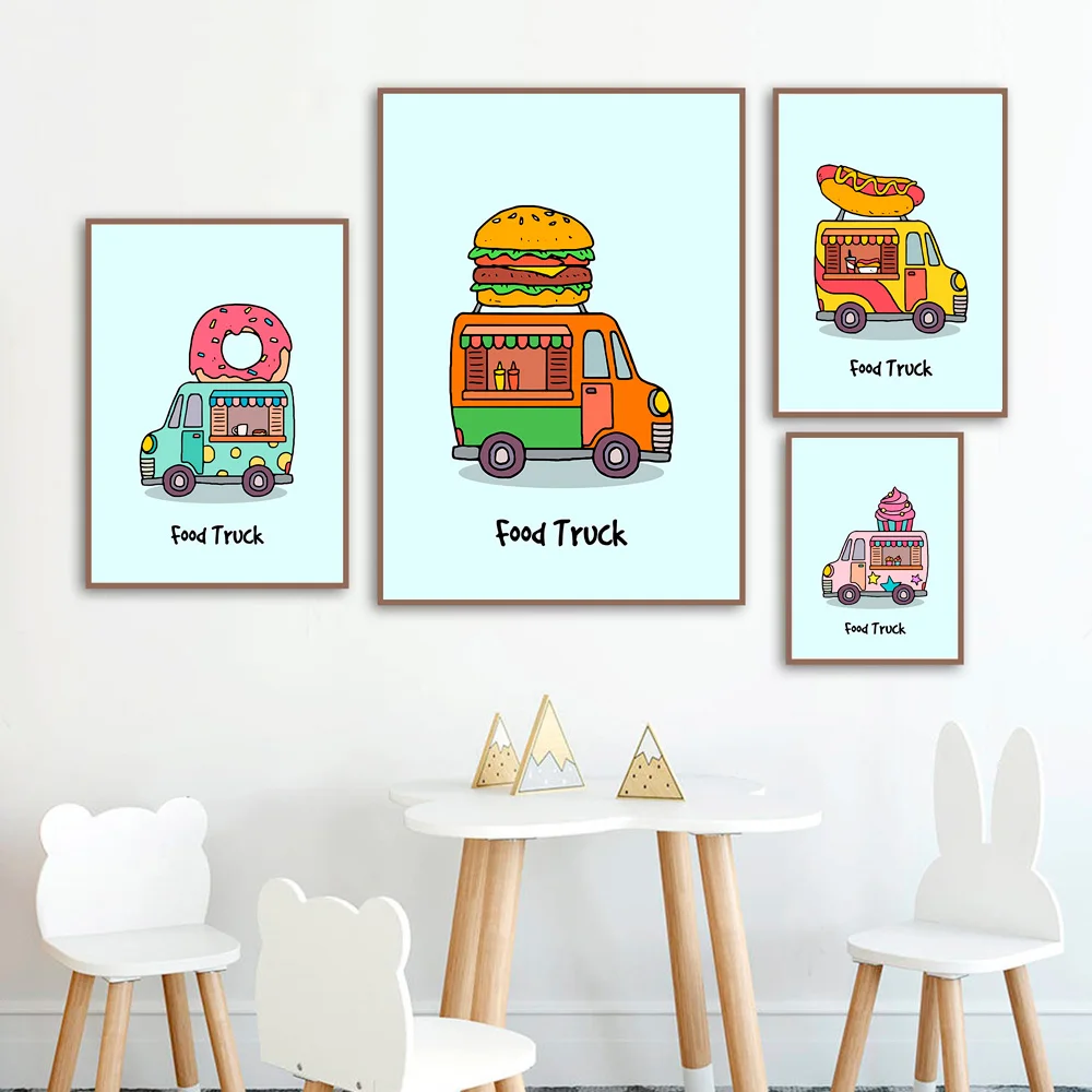 Hamburger Hot Dog Ice Cream Donuts Food Truck Wall Art Canvas Printing Nordic Posters and Prints Wall Pictures Kids Room Decor
Hamburger Hot Dog Ice Cream Donuts Food Truck Wall Art Canvas Printing Nordic Posters and Prints Wall Pictures Kids Room Decor