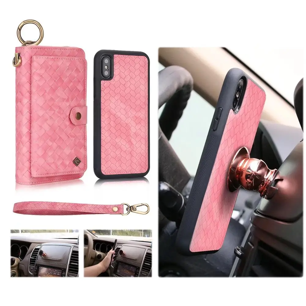 POLA Woven Pattern Wristband Leather Wallet Case For iphone 1413 12 11 Pro Max XS MAX 7 8 Card Magnetic Detachable Car Ring
POLA Woven Pattern Wristband Leather Wallet Case For iphone 1413 12 11 Pro Max XS MAX 7 8 Card Magnetic Detachable Car Ring