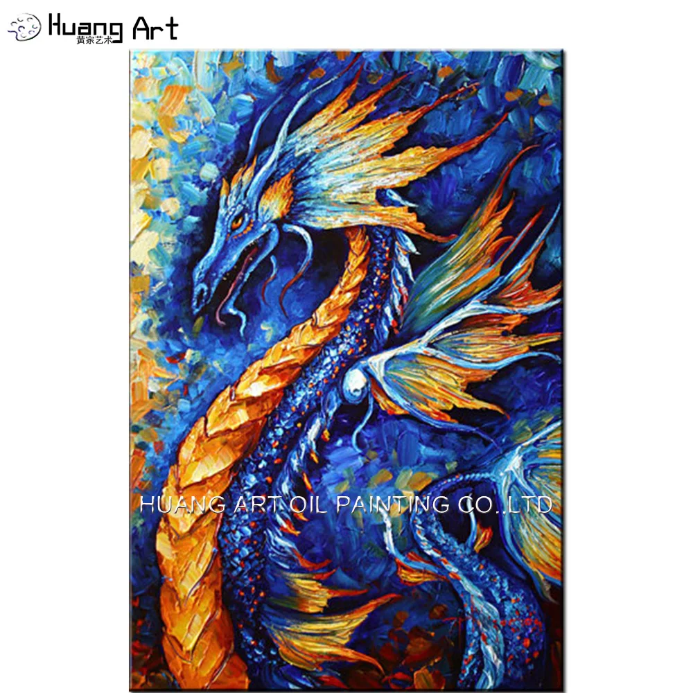 Картина маслом на холсте с изображением дракона oil painting dragon oil paintingpaintings on canvas | Рисование и каллиграфия -32809669248