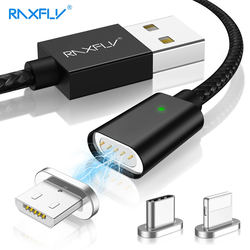 Магнитный зарядный кабель RAXFLY для samsung Note 8 9 Micro usb type-C USB iPhone XS Max | Мобильные