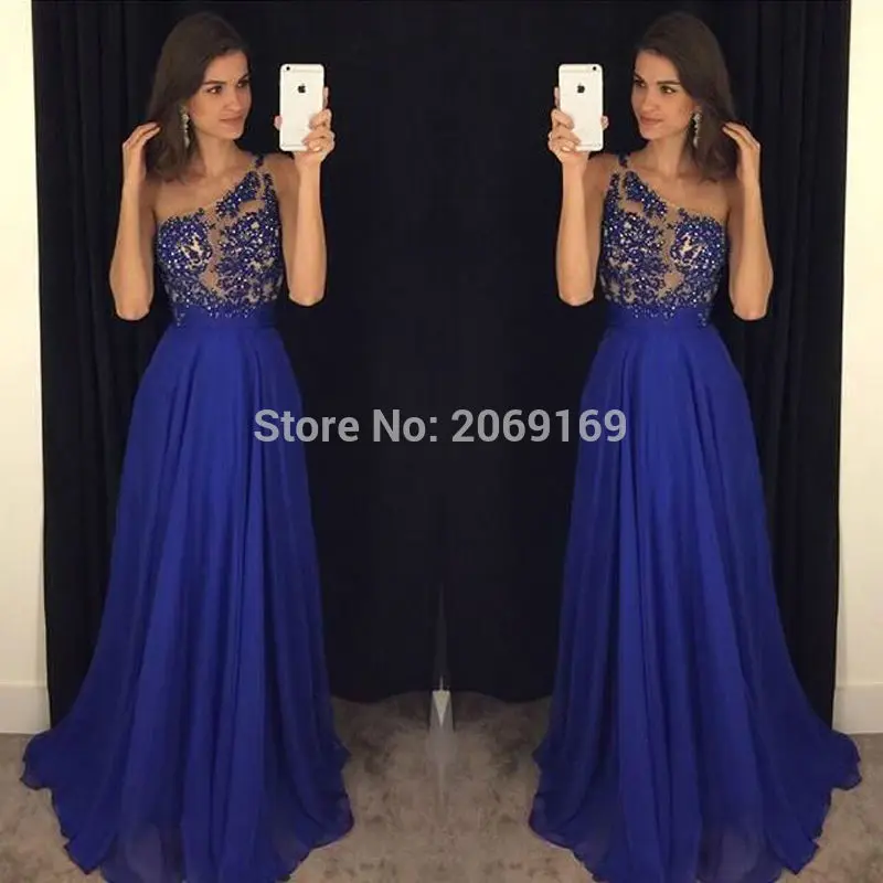 Royal Blue One Shoulder Prom Dresses 2020 Sleeveless Applique robe de soiree Chiffon Beading Galajurken Evening Party Gowns
Royal Blue One Shoulder Prom Dresses 2020 Sleeveless Applique robe de soiree Chiffon Beading Galajurken Evening Party Gowns