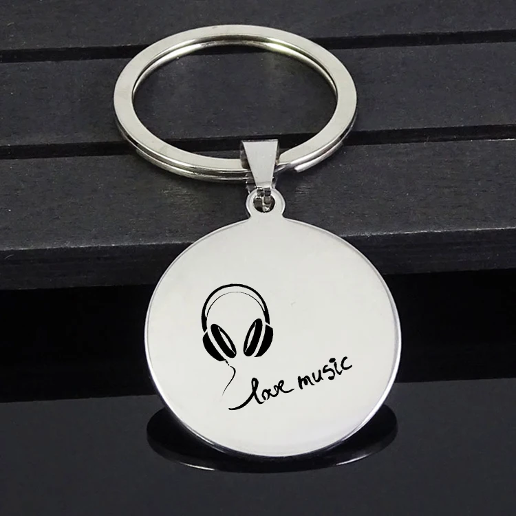 "Love music" Keychain Personality Headset Disc Keychains Jewelry for Men and Women Drop Shipping YP7432
"Love music" Keychain Personality Headset Disc Keychains Jewelry for Men and Women Drop Shipping YP7432