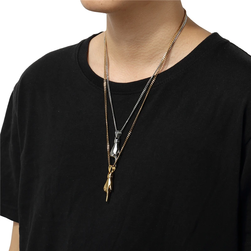 Small Hand Finger Pendant Necklace stainless steel Women Men Hip Hop Finger Shaped Gold Necklace Pendant Necklace Fashion Punk
Small Hand Finger Pendant Necklace stainless steel Women Men Hip Hop Finger Shaped Gold Necklace Pendant Necklace Fashion Punk