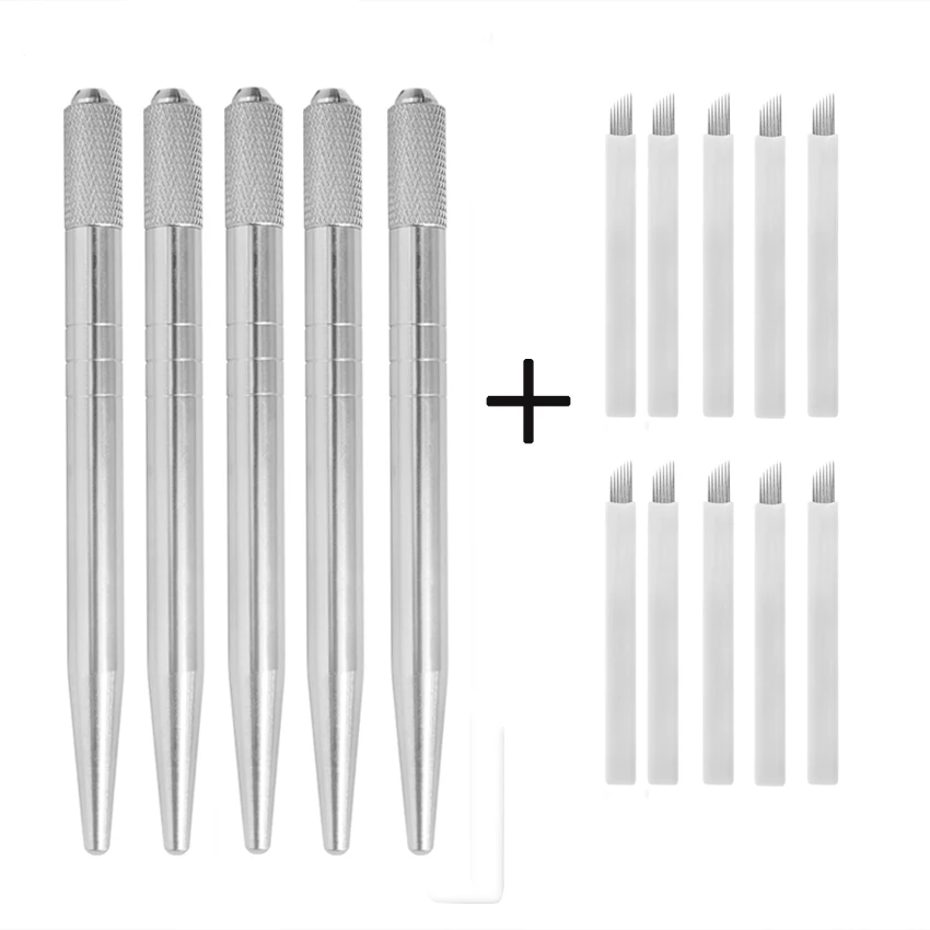 Набор ручных тату-ручек 5 шт. и 10 шт. 7 пин тату-игл набор перманентного макияжа бровей губ век микроблейдинг тату поставки
Набор ручных тату-ручек 5 шт. и 10 шт. 7 пин тату-игл набор перманентного макияжа бровей губ век микроблейдинг тату поставки