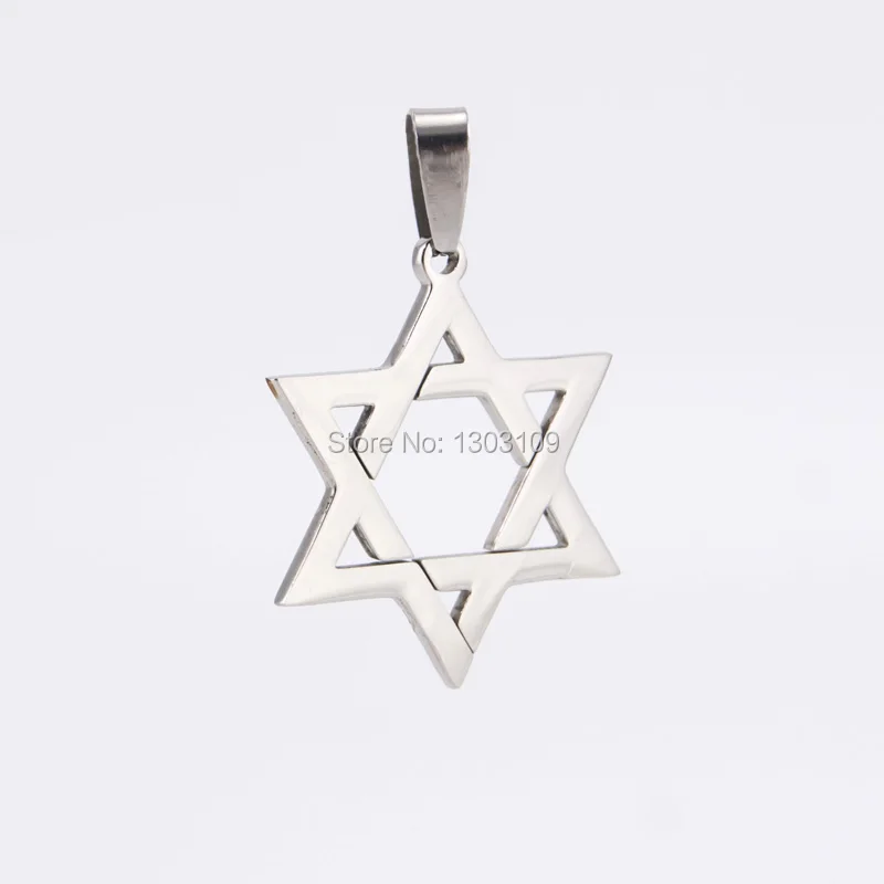 50pcs hexagram diy jewelry polished Magen David Pendant stainless steel Metal Necklace for men women wholesale price | Украшения и