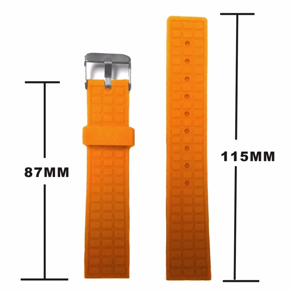 20mm Monarch Orange Sport Silikon Silicone Rubber Watch Band Strap WB1224Q20JB