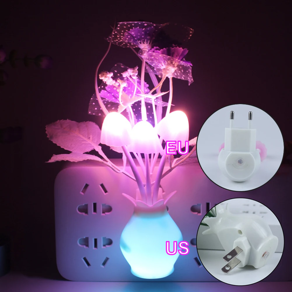 Lovely Colorful LED Lilac Night Light Lamp Mushroom Romantic Lilac Night Lighting For Home Art Decor Illumination US/EU Plug
Lovely Colorful LED Lilac Night Light Lamp Mushroom Romantic Lilac Night Lighting For Home Art Decor Illumination US/EU Plug