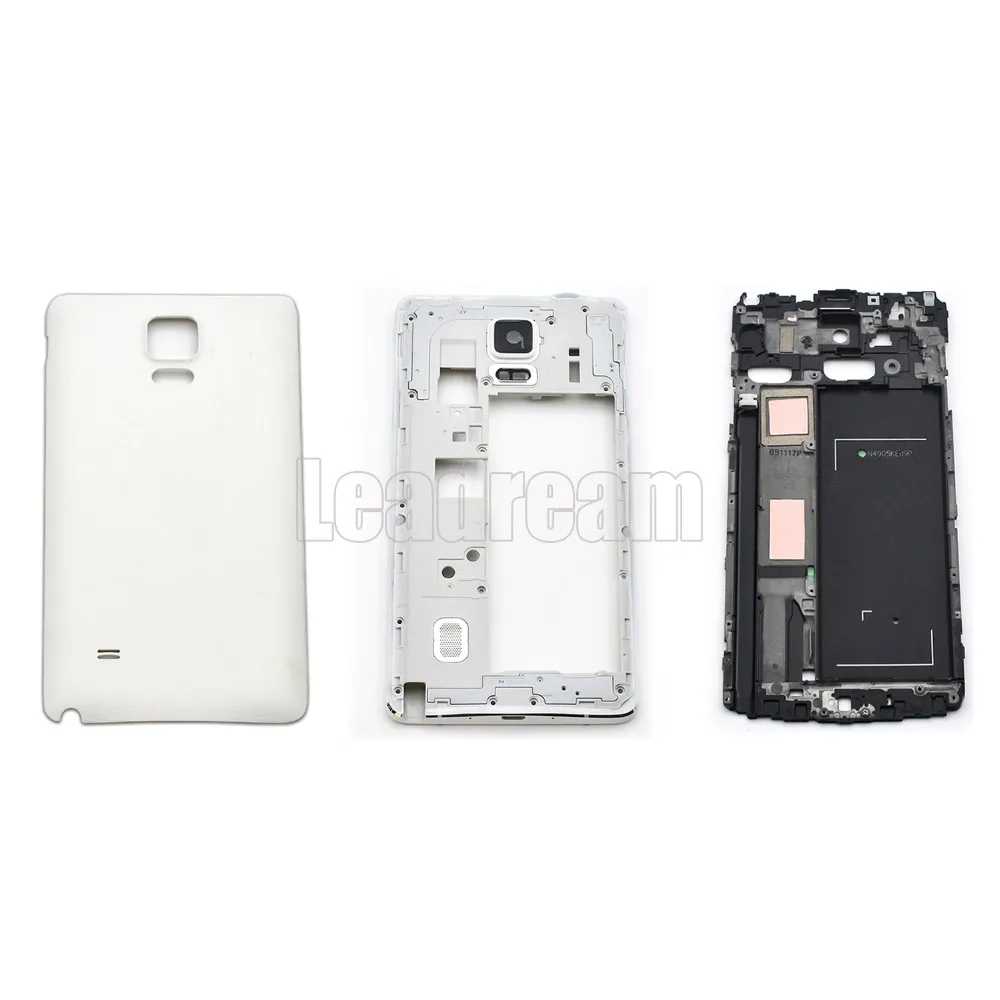 

20Sets/lot Free DHL Full Back Housing Battery door + Middle Frame+Front Frame For Samsung Galaxy Note 4 N9100 N910F N910C