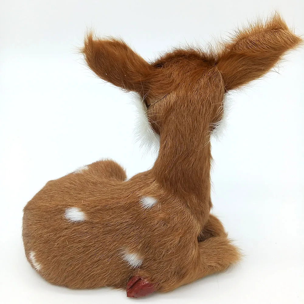 Искусственные животные модель около 14x14 см Sika Deer игрушка из меха и полиэтилена