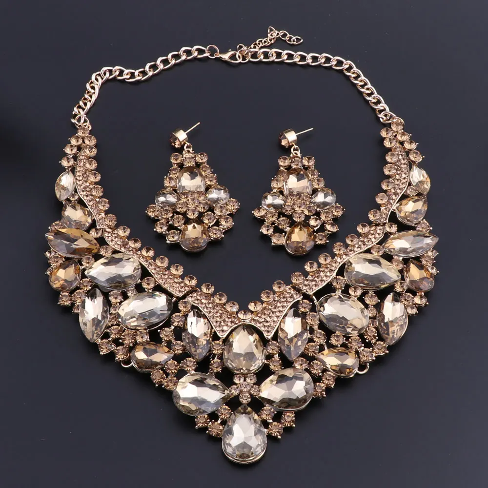 OEOEOS Fashion Bridal Jewelry Sets Wedding Necklace Earring For Brides Party Accessories Gold Color Crystal Jewellery Gift
OEOEOS Fashion Bridal Jewelry Sets Wedding Necklace Earring For Brides Party Accessories Gold Color Crystal Jewellery Gift