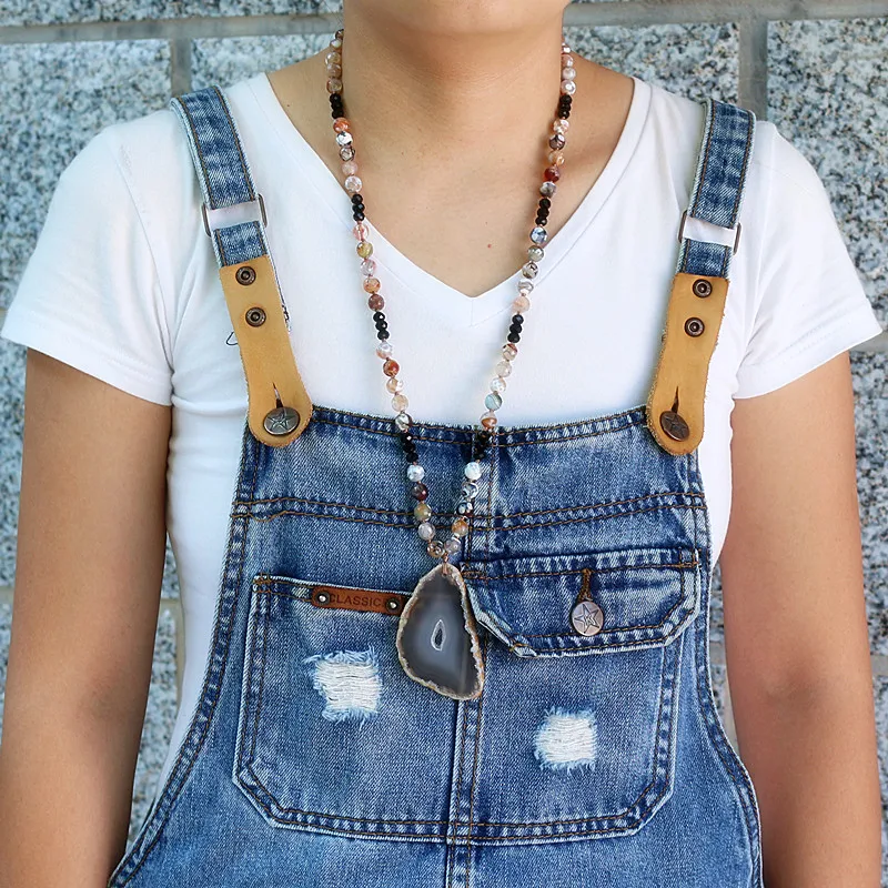 8MM fashion handmade Natural Stone Bead With stone pendant Necklace For Women Jewelry
8MM fashion handmade Natural Stone Bead With stone pendant Necklace For Women Jewelry