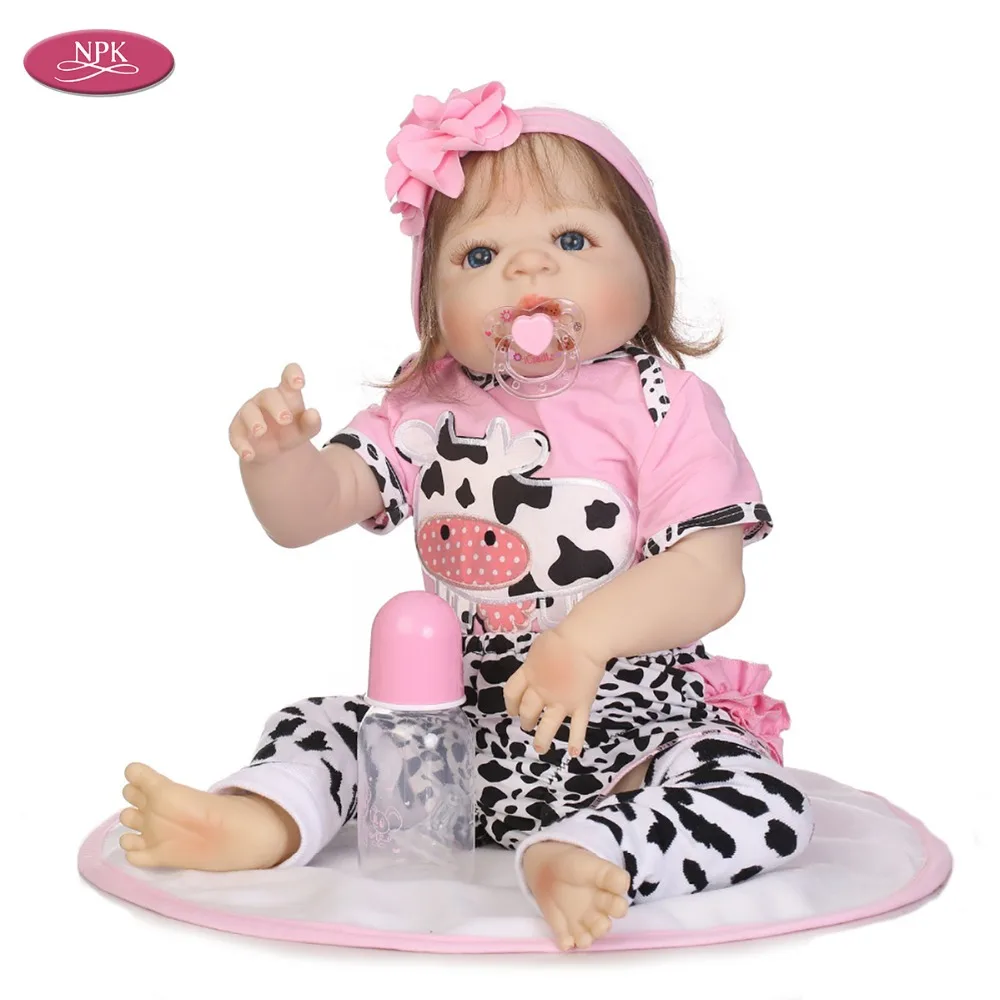 NPK Full Body Silicone Reborn Girl Baby Doll Bath Toy 19inch 46CM Realistic Babies Princess Toddler Dolls Menina Bonecas | Игрушки и