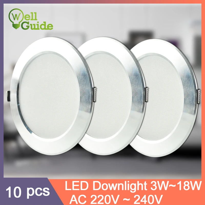 LED Downlight 10Pcs lot size Round Recessed Lamp 220V Led Bulb 3W 5W 9W 12W 15W 18W LED Spot Lighting Indoor UltraThin Economic
LED Downlight 10Pcs lot size Round Recessed Lamp 220V Led Bulb 3W 5W 9W 12W 15W 18W LED Spot Lighting Indoor UltraThin Economic