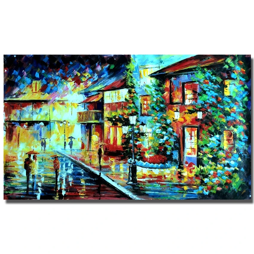 Hand painted abstract modern Palette Knife walking in rainy oil painting on canvas wall art pictures for living room Home Decor
Hand painted abstract modern Palette Knife walking in rainy oil painting on canvas wall art pictures for living room Home Decor