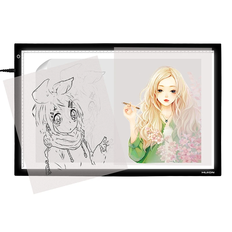 

HUION A2 26.77 Inches LED Light Pad Adjustable Lightness Tracing Board Drawing Box for Artcraft Animation Sketching