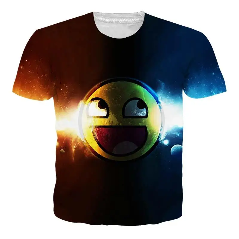 Мужская футболка с коротким рукавом со смайликом|3d t-shirt|t-shirt plust shirt men |
