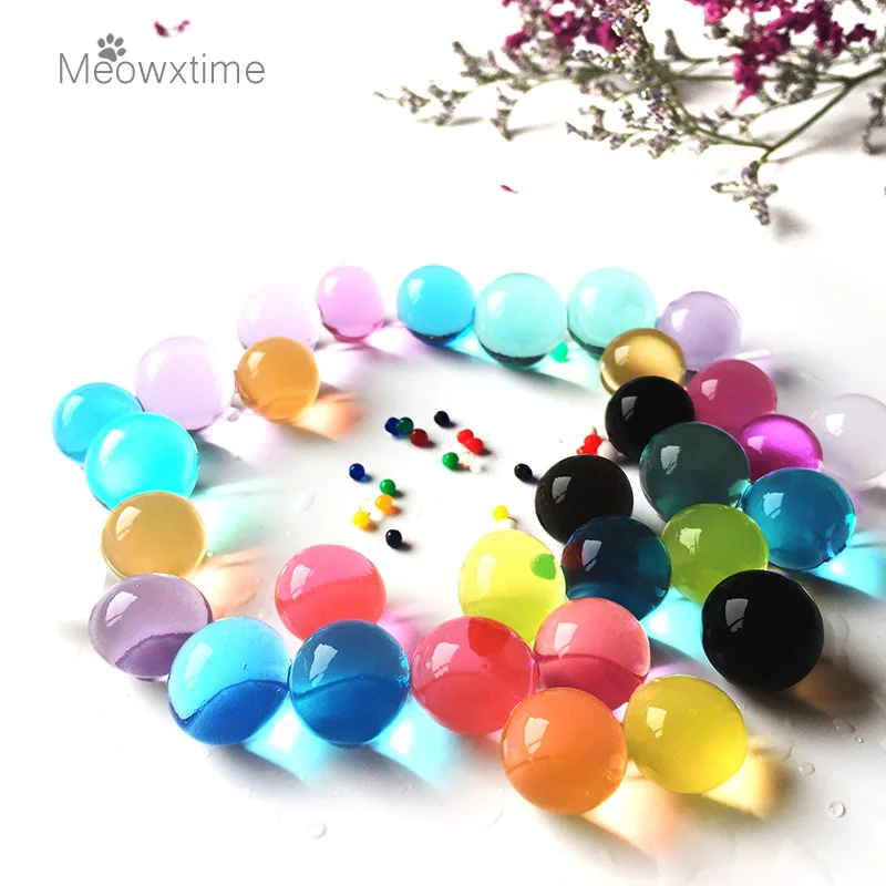 

1000 Pc/lot2.5-3 water beads Pearl shaped Crystal Soil Water Beads Mud Grow Magic Jelly balls wedding Home Decor hydrogel