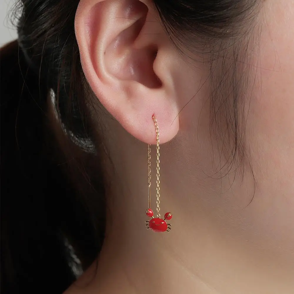 Chandler Dainty Long Red Enamel Crab Stainless Earrings For Women Cute Animal Threader Line Earring For Girls Teens Engagement
Chandler Dainty Long Red Enamel Crab Stainless Earrings For Women Cute Animal Threader Line Earring For Girls Teens Engagement