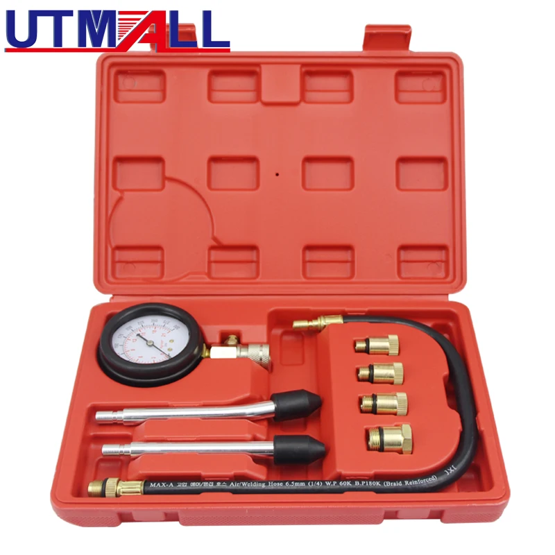 New Compression Tester Pressure Gauge Tester Kit Motor Auto Petrol Gas Engine Cylinder Motorcycle Pressure Gauge with Adapter
New Compression Tester Pressure Gauge Tester Kit Motor Auto Petrol Gas Engine Cylinder Motorcycle Pressure Gauge with Adapter