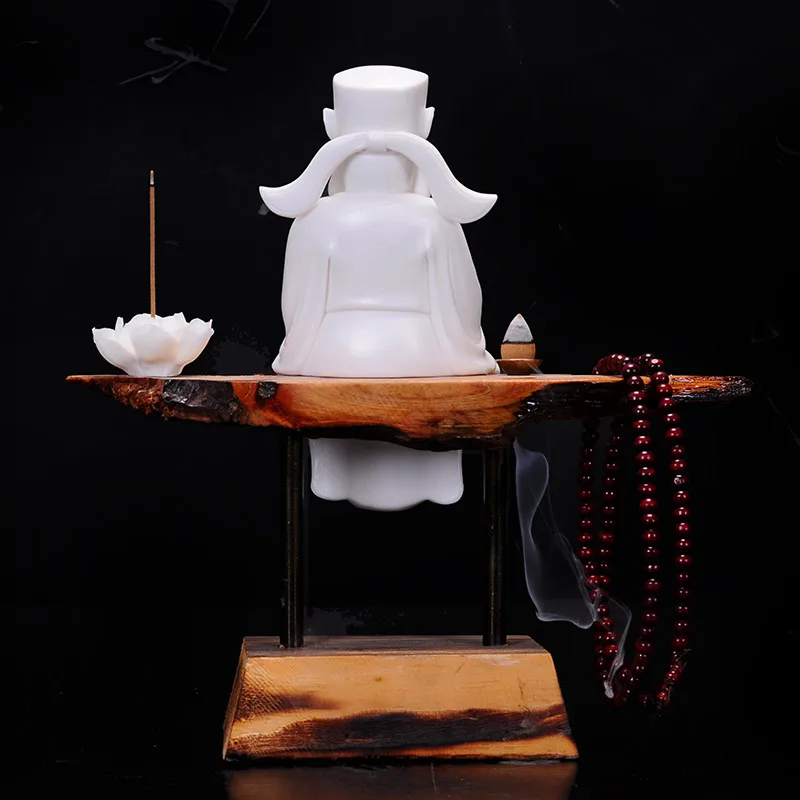 Weathered Wood Backflow Incense with Ceramic Lucky God of Wealth Lotus Beads / Home Auspicious Decoration Crafts Vintage Censer
Weathered Wood Backflow Incense with Ceramic Lucky God of Wealth Lotus Beads / Home Auspicious Decoration Crafts Vintage Censer