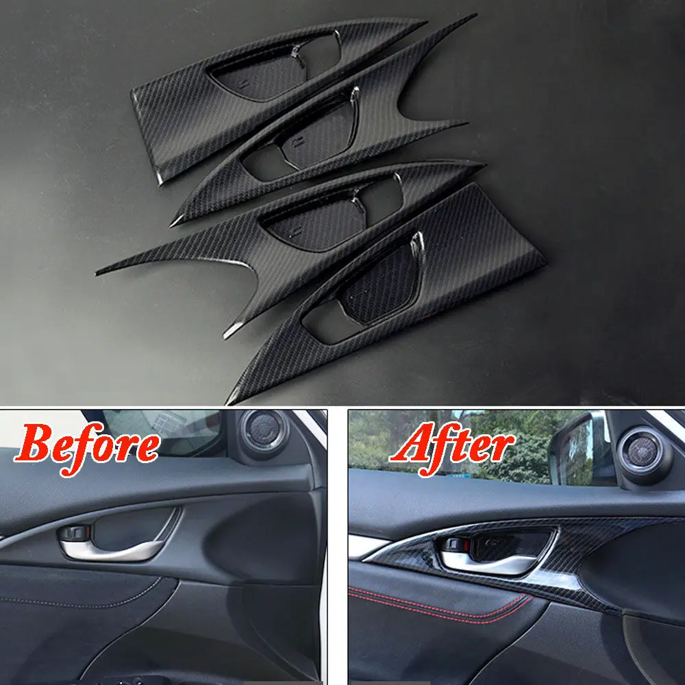 For Honda Civic 2016 2017 2018 4Pcs ABS Inner Door Bowl Bezel Cover Trim Carbon Fiber Color Decorative Car-styling Accessories
For Honda Civic 2016 2017 2018 4Pcs ABS Inner Door Bowl Bezel Cover Trim Carbon Fiber Color Decorative Car-styling Accessories