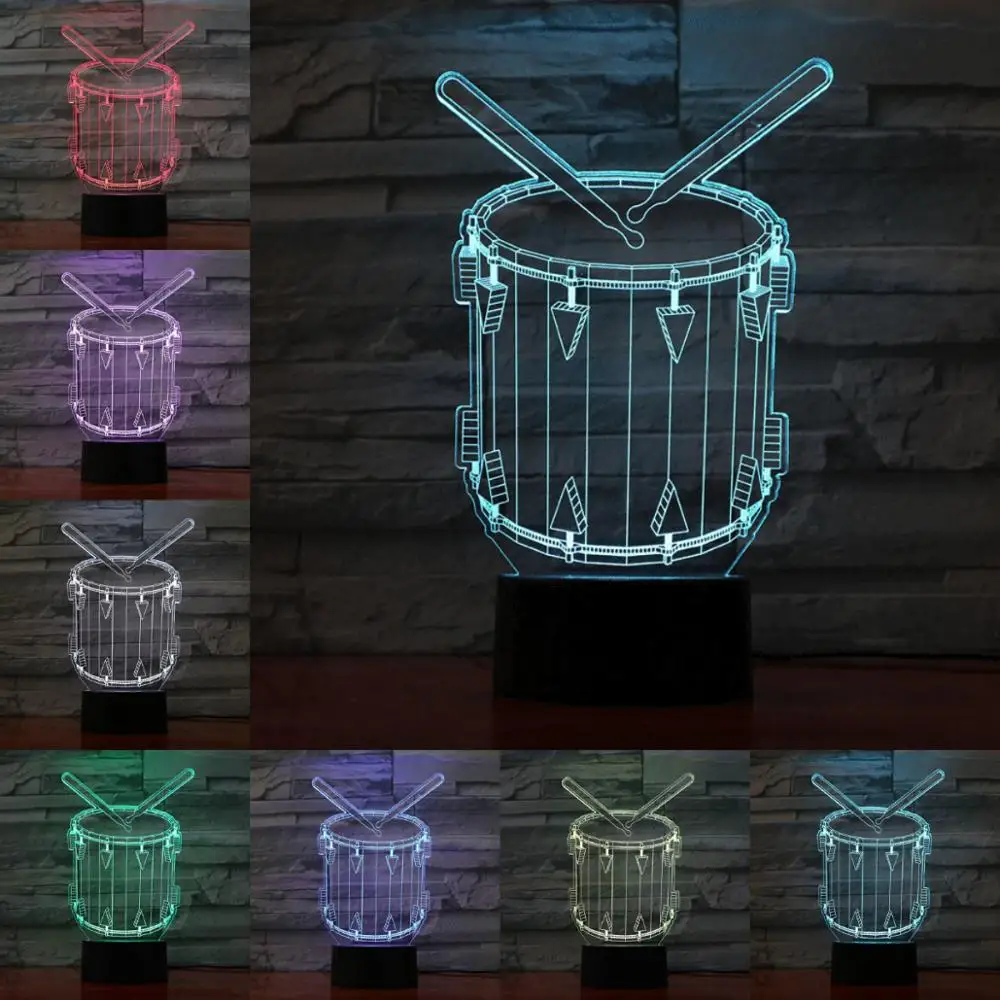 Music Instrument Drum 3D Lamp LED Bulb Night Light Children Friend Gifts Holiday Home Shop Decorate Lamp Base Plate
Music Instrument Drum 3D Lamp LED Bulb Night Light Children Friend Gifts Holiday Home Shop Decorate Lamp Base Plate