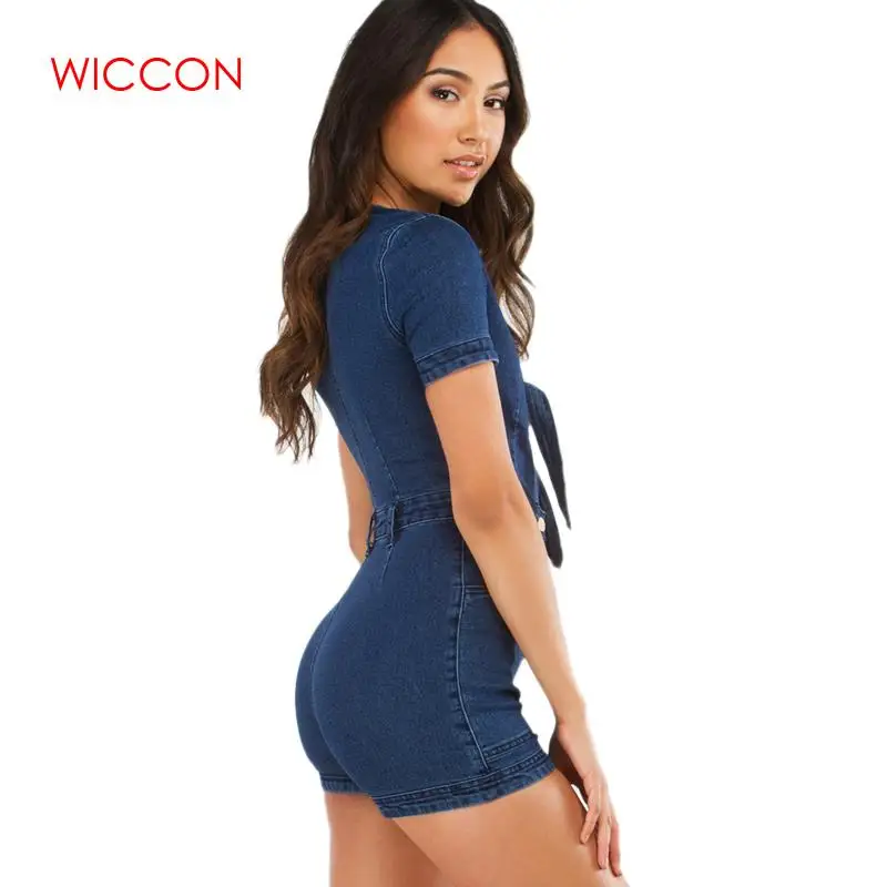 Cotton Rompers Sexy Women Blue Bodysuit Short Sleeve One Piece Pants Denim Color Playsuits Women Bandage Short Jumpsuit Overalls
Cotton Rompers Sexy Women Blue Bodysuit Short Sleeve One Piece Pants Denim Color Playsuits Women Bandage Short Jumpsuit Overalls