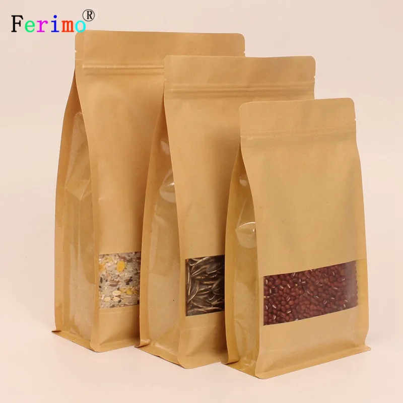 100pcs Tea eight side sealing, sanding, window, kraft paper self sealing bag snack food bag self-supporting bag
100pcs Tea eight side sealing, sanding, window, kraft paper self sealing bag snack food bag self-supporting bag