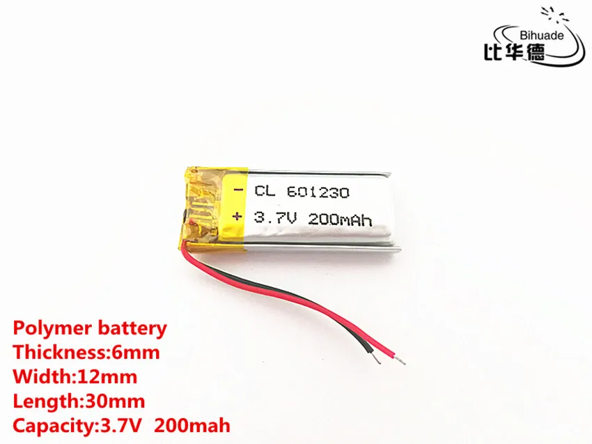 5pcs/lot 3.7V,200mAH,601230 Polymer lithium ion / Li-ion battery for TOY,POWER BANK,GPS,mp3,mp4
5pcs/lot 3.7V,200mAH,601230 Polymer lithium ion / Li-ion battery for TOY,POWER BANK,GPS,mp3,mp4