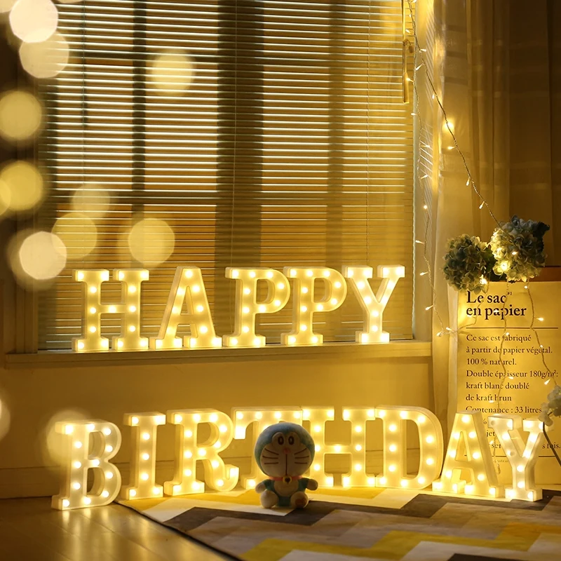 Decorative English Alphabet 27 Letters With Lights Wedding Parties's Name Displays Symbols Lovely Gift For Home Figurines Craft
Decorative English Alphabet 27 Letters With Lights Wedding Parties's Name Displays Symbols Lovely Gift For Home Figurines Craft
