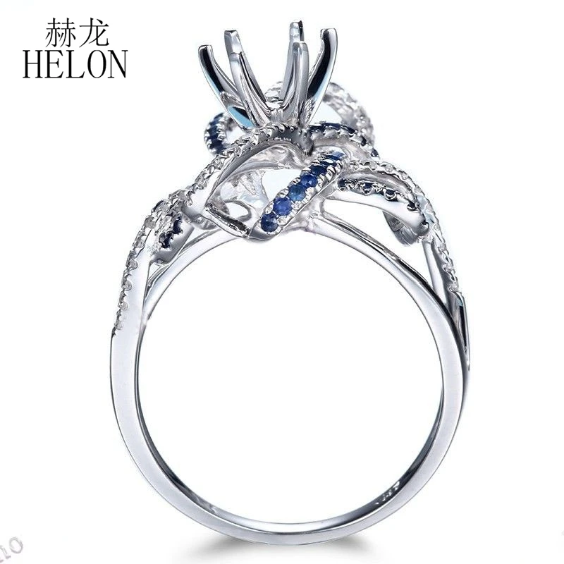 HELON 6.5mm Round Cut Solid 10K White Gold 0.6ct Natural Sapphire & Diamonds Semi Mount Engagement Ring Wedding Gemstone Jewelry
HELON 6.5mm Round Cut Solid 10K White Gold 0.6ct Natural Sapphire & Diamonds Semi Mount Engagement Ring Wedding Gemstone Jewelry