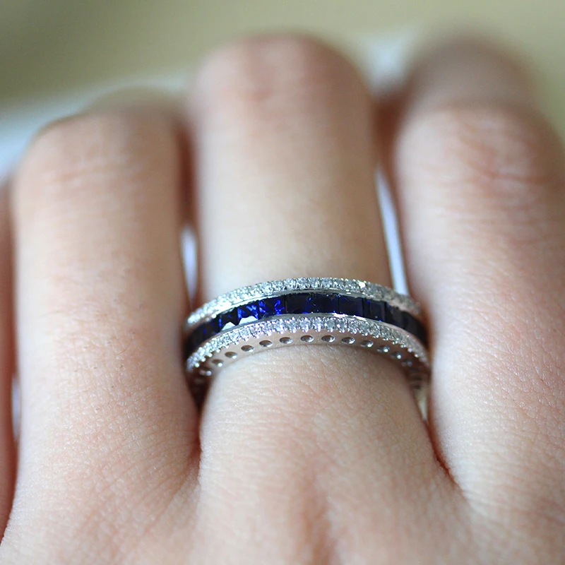 DUPUY 2018 Classic Diamond Ring 14k White Gold Elegant Women Ring Luxury Wedding Band Princess Cut Sapphire Ring Jewelry D180003
DUPUY 2018 Classic Diamond Ring 14k White Gold Elegant Women Ring Luxury Wedding Band Princess Cut Sapphire Ring Jewelry D180003