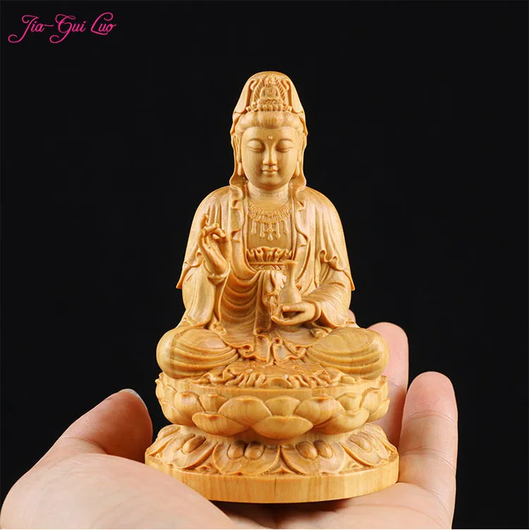 JIA-GUI LUO Creative Boxwood Sculpture Wooden Crafts Decoration Chinese Buddha Sculpture Guanyin A072
JIA-GUI LUO Creative Boxwood Sculpture Wooden Crafts Decoration Chinese Buddha Sculpture Guanyin A072