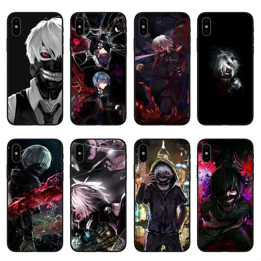 Японские Аниме Tokyo Ghoul мягкие ТПУ Силиконовые черные модные чехлы для телефонов