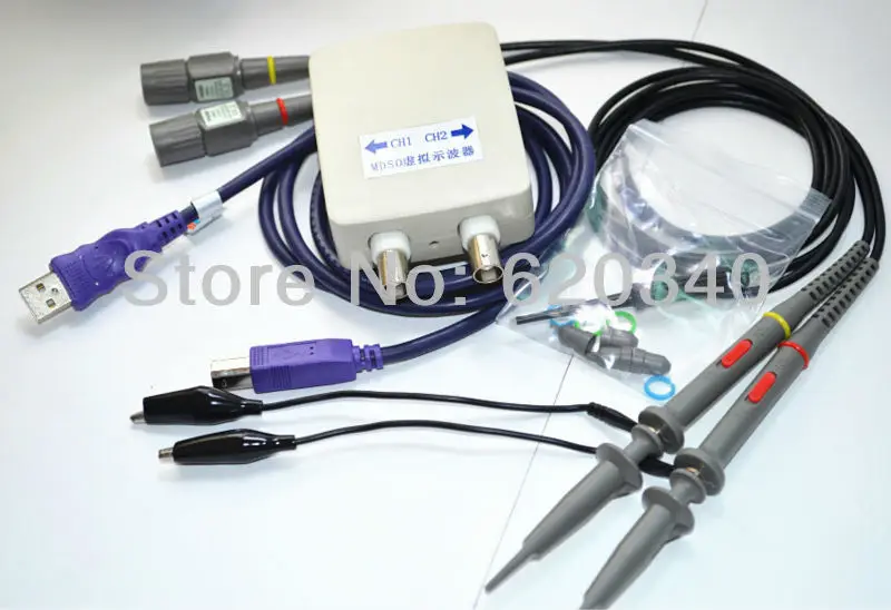 MDSO PC USB oscilloscope kit Virtual oscilloscope analog oscilloscope Bandwidth 20M Sampling rate 48M With dual probe
MDSO PC USB oscilloscope kit Virtual oscilloscope analog oscilloscope Bandwidth 20M Sampling rate 48M With dual probe