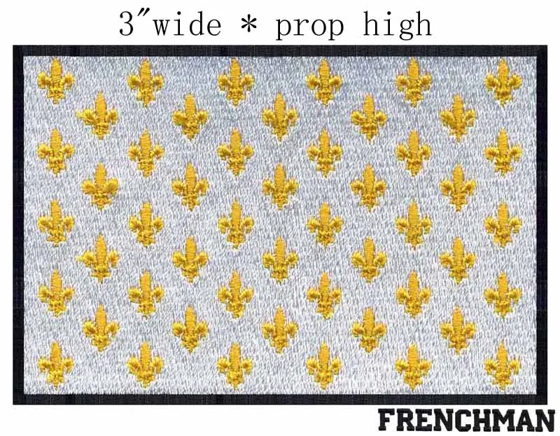 Pavillion Royal France Flag embroidery patch 3" wide shipping/yellow flower/twilled cloths/Elegant decoration
Pavillion Royal France Flag embroidery patch 3" wide shipping/yellow flower/twilled cloths/Elegant decoration