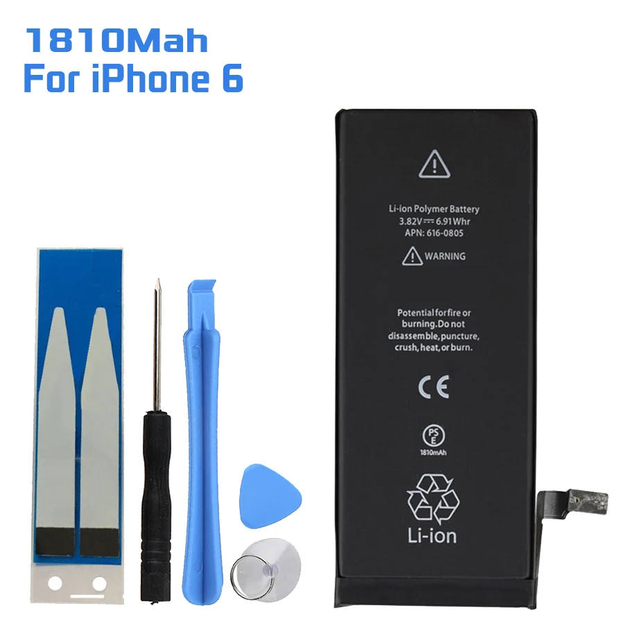 2018 100% новая батарея телефона для iPhone 6 реальная емкость 1810mAh Мобильный телефон